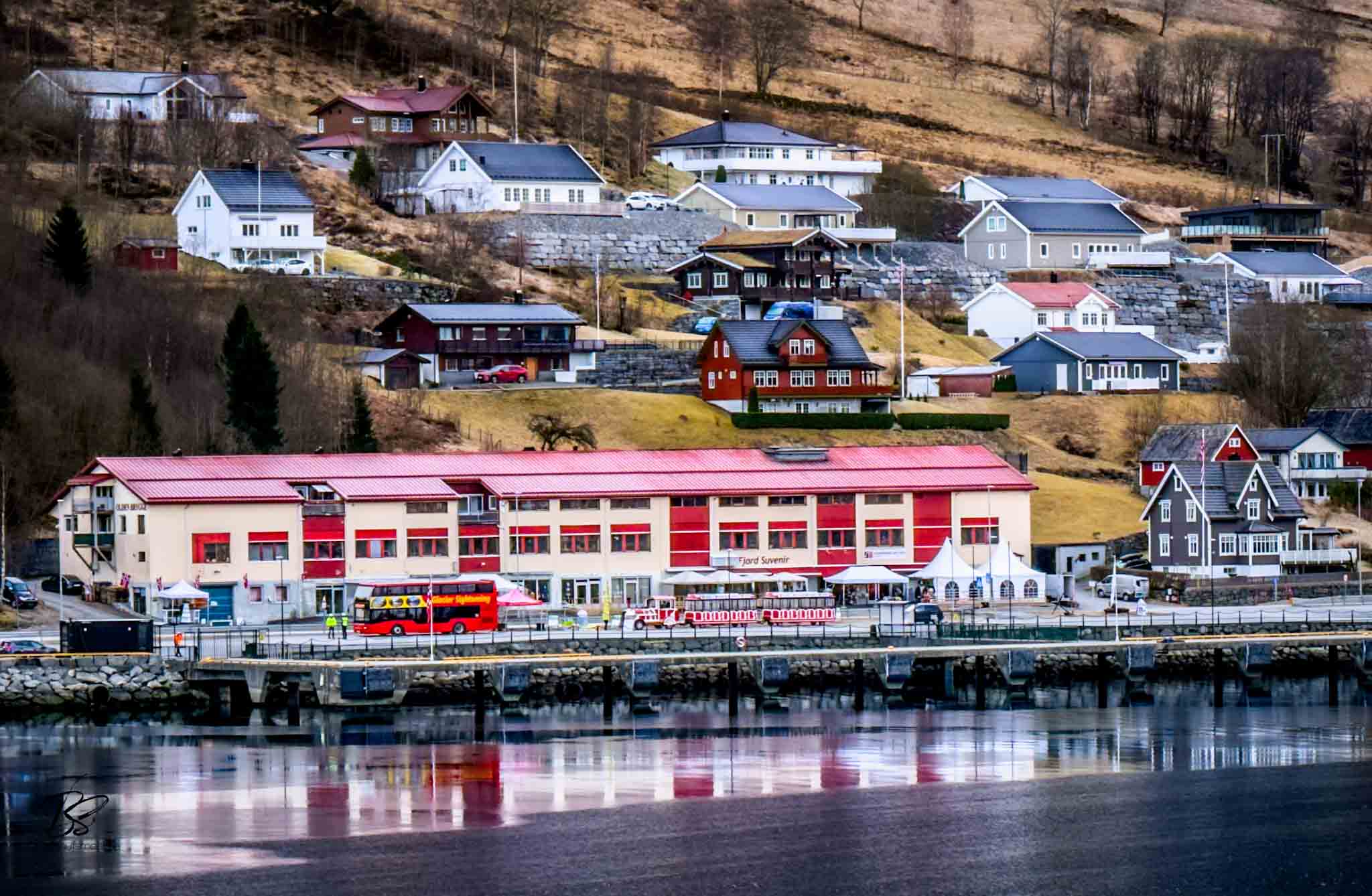 Local shuttle minibus at Olden pier